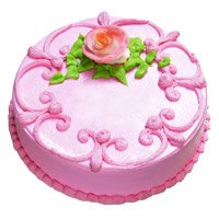 Send Best Rakhi with Strawberry Cake to India