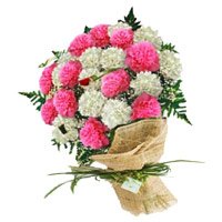 Deliver Rakhi and Pink White Carnation Flowers to India on Raksha Bandhan
