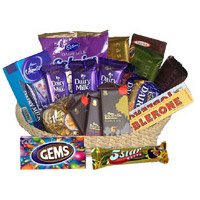 Special Rakhi Gift Basket of Exotic Chocolate With Rakhi