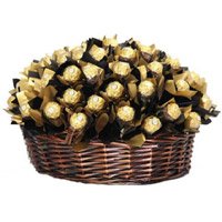 Basket of 48 Pcs Ferrero Rocher and Rakhi Delivery in India