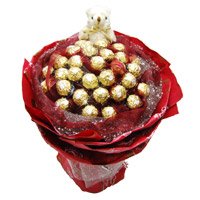 Online Rakhi hamper Delivery in India Ferrero Rocher with Teddy