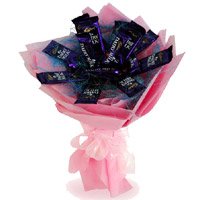 Order Rakhi with Dairy Milk Chocolate Bouquet in India