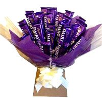 Place Order for Rakhi and Dairy Milk Chocolate Bouquet of 24 Rakhi Chocolates in India