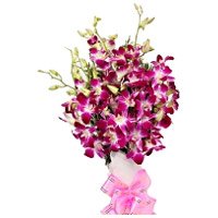Rakhi and Purple Orchid Flowers to India on Rakhi